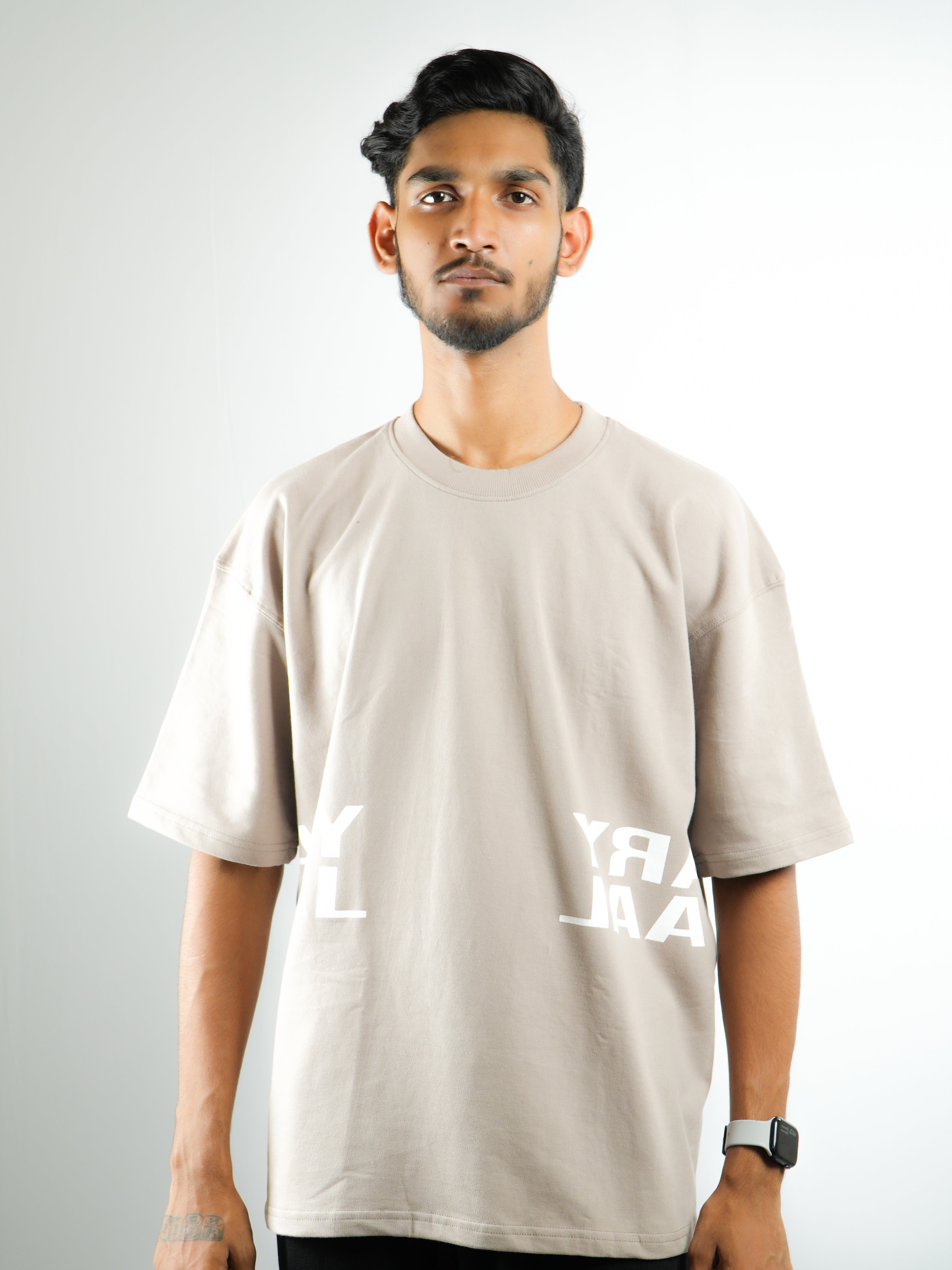 Oversized T-Shirt for Men & Women | Relaxed Fit Casual Wear (Beige)