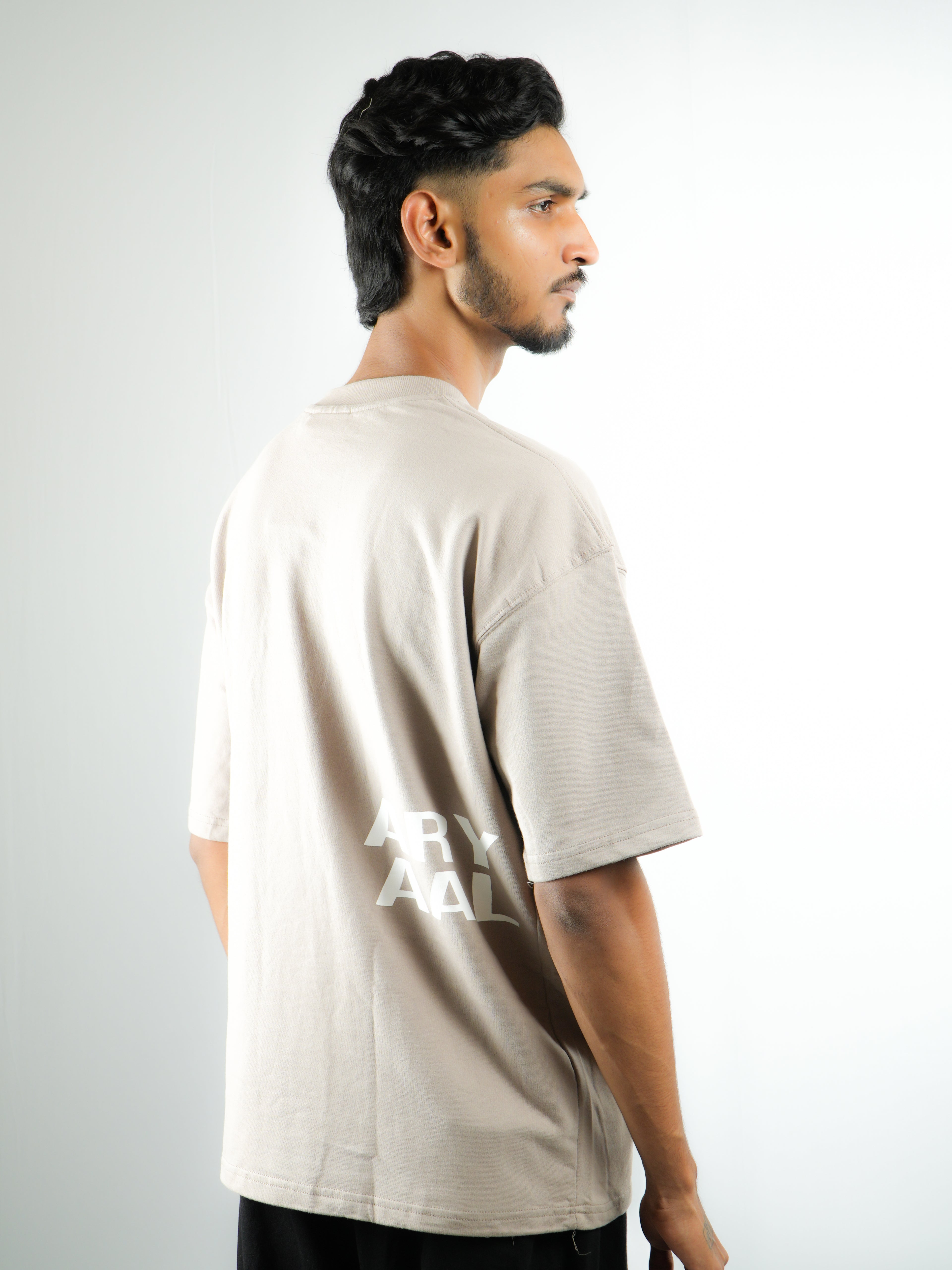 Oversized T-Shirt for Men & Women | Relaxed Fit Casual Wear (Beige)